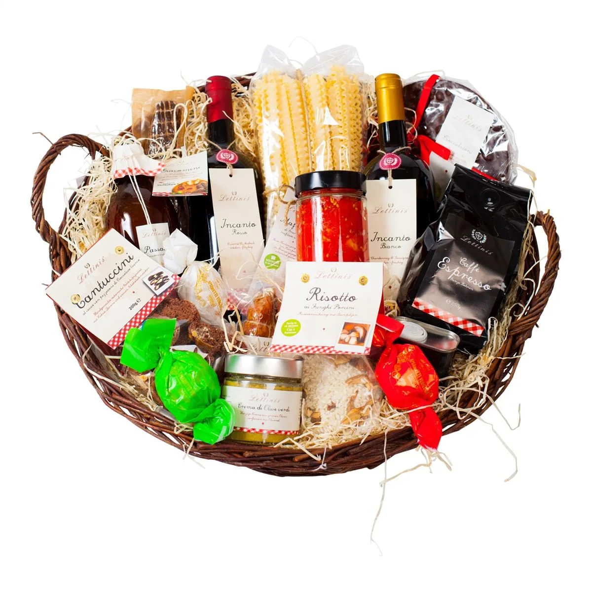 Geschenkset Bella Figura von Lettinis — Geschenkkorb mit italienischer Feinkost