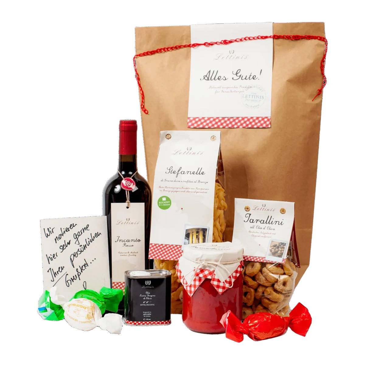 Geschenkset Buona Sera von Lettinis — Geschenktüte mit italienischer Feinkost